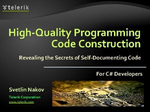 HighQuality Programming Code Construction Revealing the Secrets of