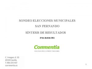 SONDEO ELECCIONES MUNICIPALES SAN FERNANDO SNTESIS DE RESULTADOS