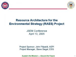 Resource Architecture for the Environmental Strategy RAES Project