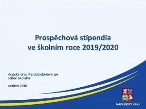 Prospchov stipendia ve kolnm roce 20192020 Krajsk ad
