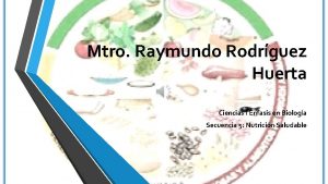 Mtro Raymundo Rodrguez Huerta Ciencias I nfasis en