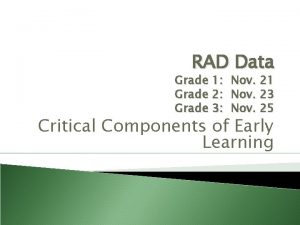 RAD Data Grade 1 Grade 2 Grade 3