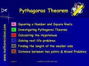 Pythagoras Theorem www mathsrevision com MTH 4 16