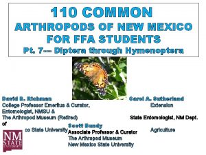 110 COMMON ARTHROPODS OF NEW MEXICO FOR FFA