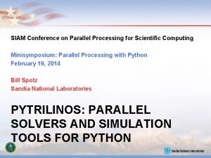 SIAM Conference on Parallel Processing for Scientific Computing