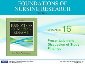 FOUNDATIONS OF NURSING RESEARCH Sixth Edition CHAPTER 16