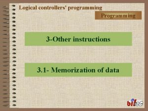 Logical controllers programming Programming 3 Other instructions 3