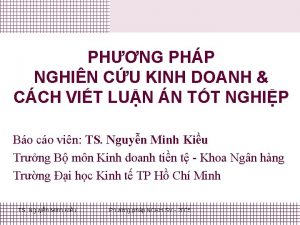 PHNG PHP NGHIN CU KINH DOANH CCH VIT