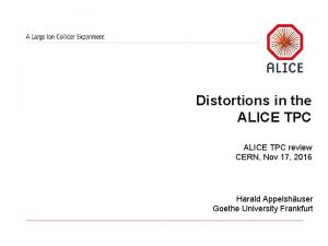 Distortions in the ALICE TPC review CERN Nov