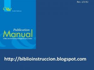 Rev 22012 http biblioinstruccion blogspot com Manual de