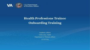 Health Professions Trainee Onboarding Training Academic Affairs Chillicothe
