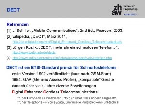 DECT School of Engineering WCOM 2 DECT 1