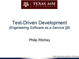 TestDriven Development Engineering Software as a Service 8