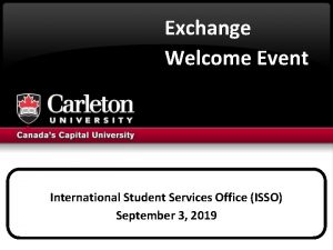 Exchange Welcome Event International Student Services Office ISSO