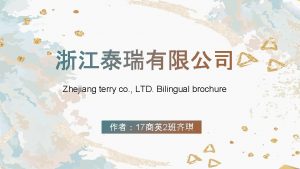 Zhejiang terry co LTD Bilingual brochure 17 2