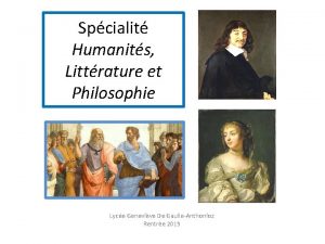 Spcialit Humanits Littrature et Philosophie Lyce Genevive De