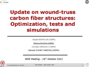 Update on woundtruss carbon fiber structures Optimization tests