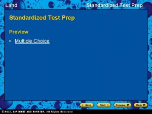 Land Standardized Test Prep Preview Multiple Choice Standardized