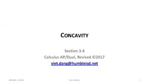CONCAVITY Section 3 4 Calculus APDual Revised 2017