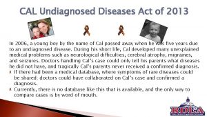 CAL Undiagnosed Diseases Act of 2013 In 2006