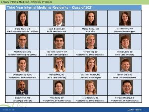 Legacy Internal Medicine Residency Program Third Year Internal