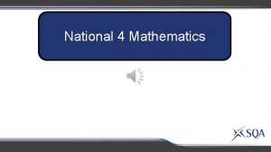 National 4 Mathematics N 4 Expressions and Formulae