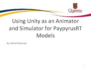 Using Unity as an Animator and Simulator for