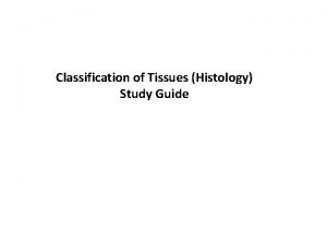 Classification of Tissues Histology Study Guide Simple squamous