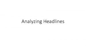 Analyzing Headlines Demand Headlines Demand Headlines A Average