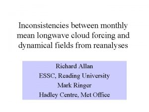 Inconsistencies between monthly mean longwave cloud forcing and