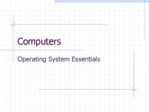 Computers Operating System Essentials Operating Systems PROGRAM OPERATING