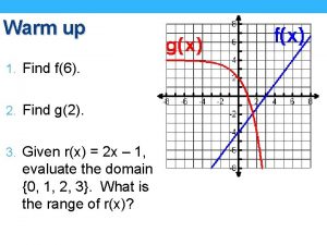 Warm up 1 Find f6 2 Find g2