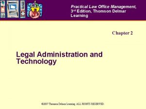 Practical Law Office Management 3 rd Edition Thomson