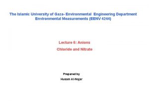 The Islamic University of Gaza Environmental Engineering Department