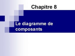 Chapitre 8 Le diagramme de composants I Dfinition