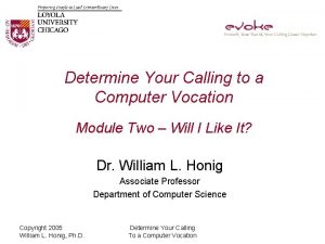 Determine Your Calling to a Computer Vocation Module