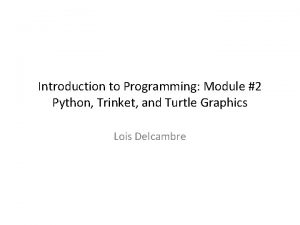 Introduction to Programming Module 2 Python Trinket and