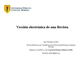 Versin electrnica de una Revista Ing Fernando Ardito