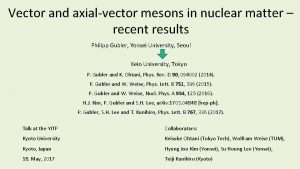 Vector and axialvector mesons in nuclear matter recent