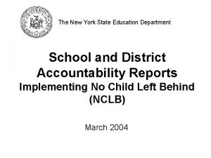 The New York State Education Department School and