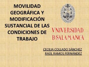 MOVILIDAD GEOGRFICA Y MODIFICACIN SUSTANCIAL DE LAS CONDICIONES