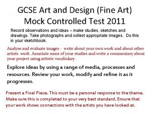 GCSE Art and Design Fine Art Mock Controlled