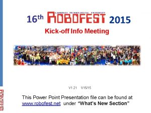 th 16 2015 Kickoff Info Meeting V 1