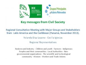 Key messages from Civil Society Regional Consultative Meeting