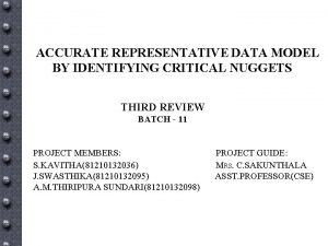 ACCURATE REPRESENTATIVE DATA MODEL BY IDENTIFYING CRITICAL NUGGETS