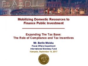 Mobilizing Domestic Resources to Finance Public Investment Expanding