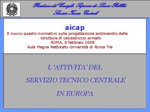 Presidenza del Consiglio Superiore dei Lavori Pubblici Servizio