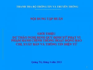 THANH TRA B THNG TIN V TRUYN THNG