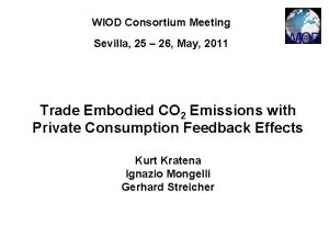 WIOD Consortium Meeting Sevilla 25 26 May 2011