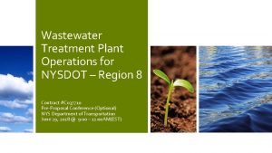 Wastewater Treatment Plant Operations for NYSDOT Region 8